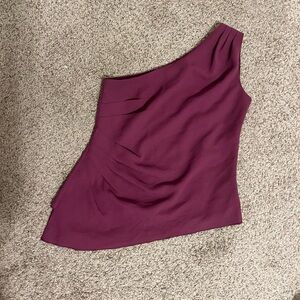 White House Black Market One-Shoulder Dress in Rich Purple
